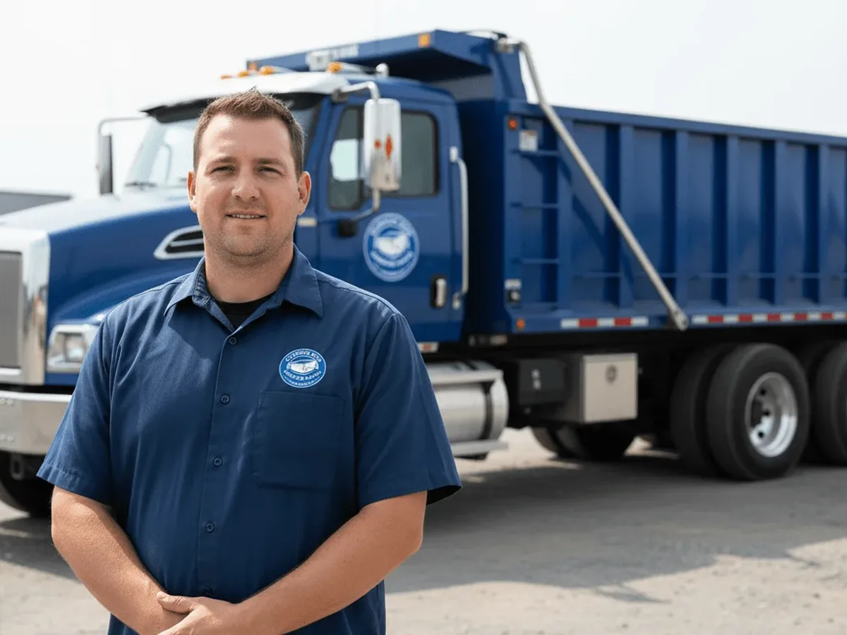 Clarkson Bros Dumpster Rental Clarksville driver with a delivery truck